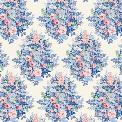 TILDA SOMETHING BLUE WHIMSYFLOWER CREAM