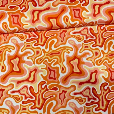 LICRA MANCHAS ABSTRATAS LARANJA