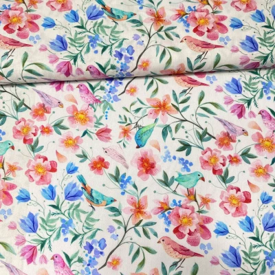 POPELINE FLORES PASSAROS